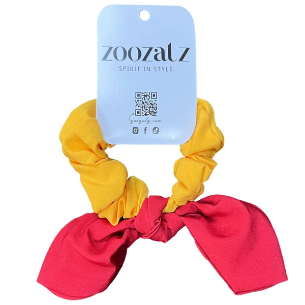 ZooZats I-State Cardinal and Gold Color Block Knot Scrunchie